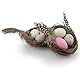 Netuno 2X Mini Deko-Vogelnest mit Eiern 6 cm Osternest mit Kunsteiern Naturnest Deko-Nest Frühlings-Deko Kunststoffeier klein Styropor Osterdeko Tischdeko Ostern Nest Ostereier Vogeleier künstlich