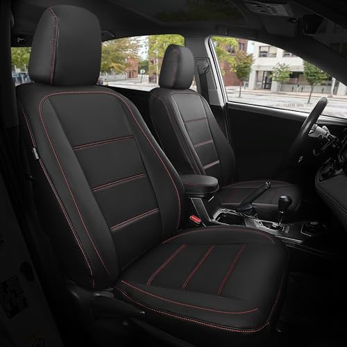 Housses de siège en cuir de luxe FREESOO pour intérieur Toyota Corolla LE noir rouge