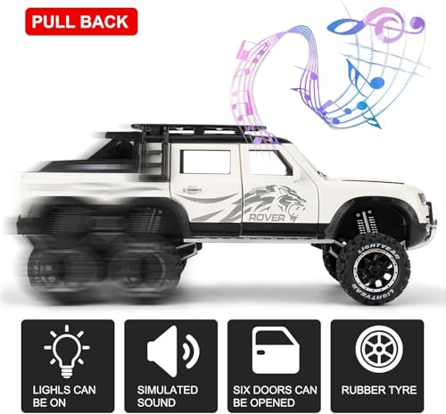 Image of 6X6 Defender Toy Car Diecast Metal Model Toy Car for Kids Boy Girl Alloy Pull Back with Sound and Light Gift Collectible