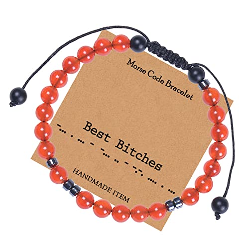Abalorios Pulseras Mujer, Cicret Pulsera Pulsera Codigo Morse Pulsera de Código Morse de 6 MM Pulsera Inspiradora de La Amistad Longitud 17CM