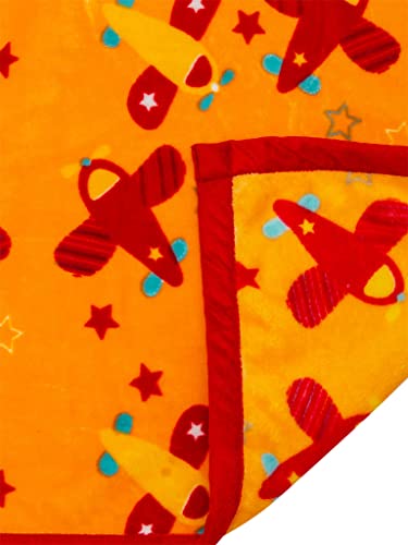 Image of Mee Mee Ultra Soft Plush, Lightweight & Super Comfortable Baby Blankets, Swaddle for Infant & Toddler (Orange)