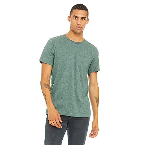 Image of Bella + Canvas Adults Unisex Heather CVC Short Sleeve T-Shirt (M) (Heather Forest)