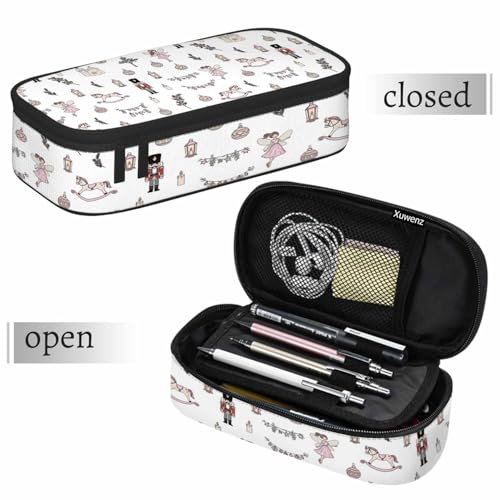 Image of Princess Soldier Pencil Holder Bag Xmas Nutcracker Horse Trumpet Drum Pencil Case College Office School for Teens Boy Girl