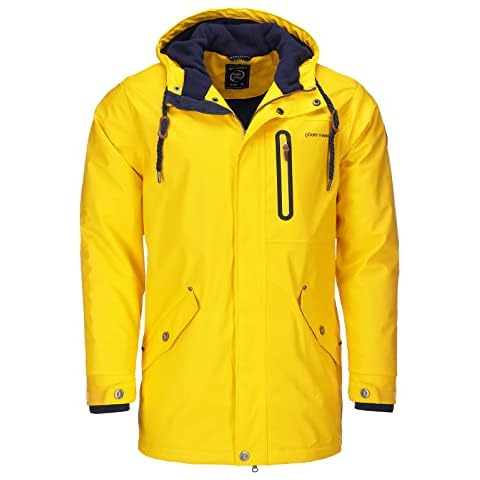 Dry Fashion Bergen Men's Rain Jacket - Men's Jacket Raincoat Men's Jacket Lined Windproof Waterproof, yellow, XXXXXXL Cover