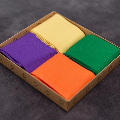 RAFRAY Bamboo Viscose Dress Socks – Men's Premium Lightweight Thin Crew Socks in Gift Box – Rainbow Colors – 4 Pairs2