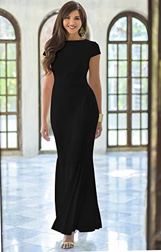 KOH KOH Womens 2025 Long Cap Sleeve Elegant Formal Sexy Evening Cocktail Maxi Dress4