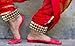 MBI Ankle bells Bharatnatyam Ghungroo and kathak dancing Anklet (Ghungroo) |Musical Instrument Dancing gear| Indian Classical Dancers Anklet (Red Padded 3 Row with 60 Bells)