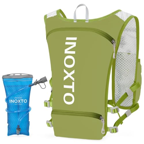 Image of INOXTO Running Hydration Vest Backpack,Lightweight Insulated Pack with 1.5L Water Bladder Bag Daypack for Hiking Trail Running Cycling Race Marathon for Women Men
