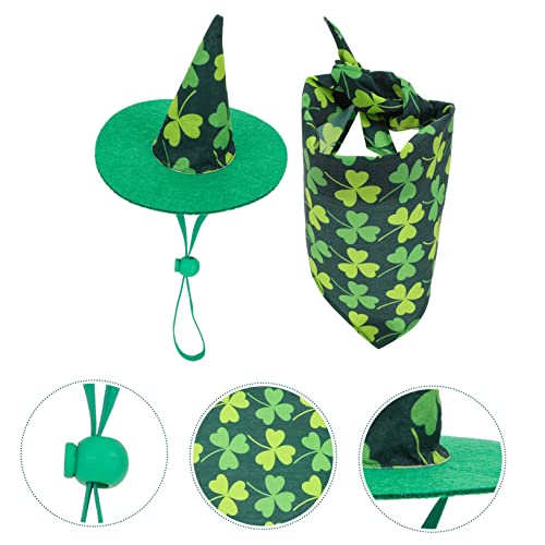 SEWACC 1 Conjunto De Roupas Para Animais De Estimação Cachecol Verde Bandana Verde Decoração Verde B