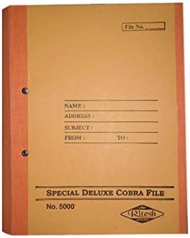Ritesh_Special Deluxe Cobra Spring File Post Binder (5000No.) - 35 cms x 25 cms x 4 cms (Pack of 8 pcs.)