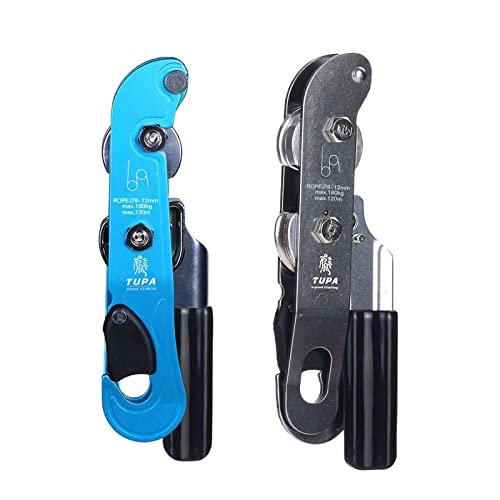 Image of Rocky Climbing Gear Ascender Rappelling Descender for 9-12MM Rope Blue| Carabiners & Hardware| Caving | Outdoor Sports |Sporting Goods