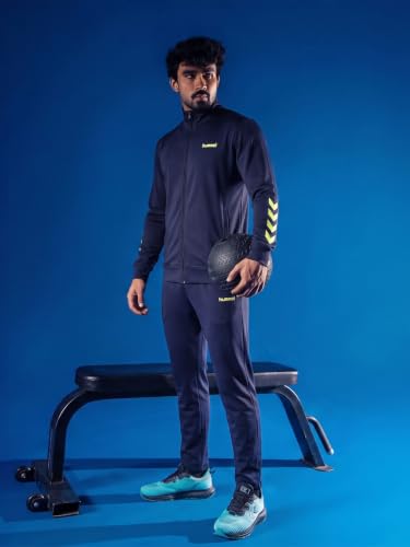 Image of hummel Promo Men's All weather Regular Fit Track Suit with Zipper and Pockets Comfortable Breathable Stretchable Soft Fabric For Everyday Use Ideal for Gym Training or Running Loungwear