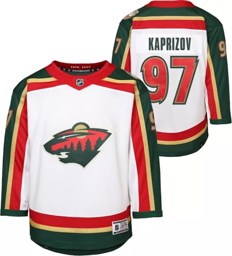 Outerstuff Kirill Kaprizov #97 Minnesota Wild Youth Boys (8-20) Premier Player Jersey (US Alpha Large X-Large Regular White - 25th Anniversary)