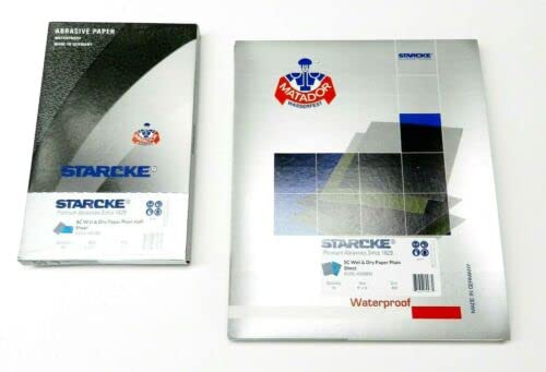 Matador Abrasive Wet or Dry Sandpaper 50 Sheet 500 Grit 5-1/2" x 9" Silicon Carbide Made in Germany