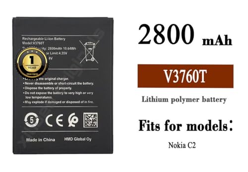Image of V3760T Battery for Nokia C2 Battery with 1 Year Warranty**** (T44)