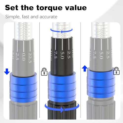 Image of SuZhi 3 /4 Inch torque wrench 100-600 ft lb /135.6-813.6 N.M /Aluminum Alloy handle & Cr-Mo Material Head, Heavy Duty, Professional,Dual Direction, Store in Solid Case