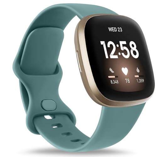 Image of Meliya Soft Strap for Fitbit Versa 4 / Versa 3 / Sense 2 / Sense(Watch Not Included), Flexible Premium Elastomer TPU Adjustable Watch Straps, Sport Replacement Band for Women Men