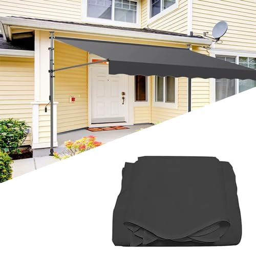 Toldo con abrazadera de tela de repuesto (sin marco) Toldo repelente al agua de poliéster con protección UV protección solar para patio porche (color: gris, tamaño: 335 cm)