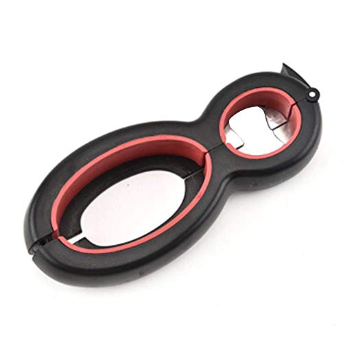 AAVBR Flaschenöffner 6 in 1 Schraubverschluss Handbuch Gadget Haushalt Tragbar Schraubenschlüssel Jam Twist Greifer Easy Offene Küche Zubehör Multifunktionale bar Werkzeug (Dunkel Rot) Cover