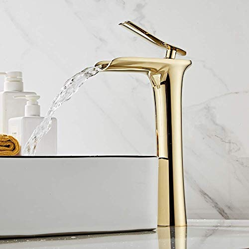 Robinet d'eau de baignoire doré cascade pour ambiance spa à la maison