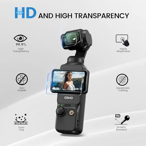 Image of M.G.R.J Tempered Glass Screen Protector for DJI Osmo Pocket 4 /3 Camera (2 P'cs Set)