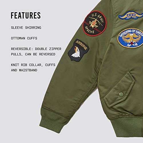 Alpha Industries Boys' MA-1 Bomber Jacket with Patches3