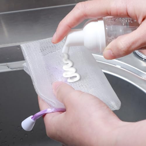 AHQiZFX 10 Stk Seifensäckchen,Seifenbeutel für Feste Seife,Nylon Schaumnetze Peeling Seifensack,Peeling-Seifenbeutel aus Netzgewebe mit Kordelzug,Seife Mesh Tasche,für Baden Körper Gesichtsreinigung
