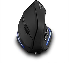 zelotes Rechargeable Wireless Mouse for Laptop,2400 DPI Vertical Ergonomic Mouse,USB Optical Mouse, Wireless Computer Mouse,Portable Mice for PC,Mac