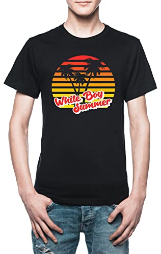 T-Shirt Homme Noir White Boy Summer en coton pour le style estival décontracté