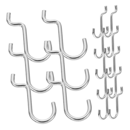 ULTECHNOVO Ganize Your Workspace 24pcs Metal Pegboard Holders j Hooks Heavy Duty for Tools Easy to Install