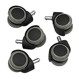 5x Bürostuhlrollen für Hartböden, passend für alle 11mm Stiftaufnahmen (bitte vor dem Kauf Messen, es gibt 10 und 11mm).