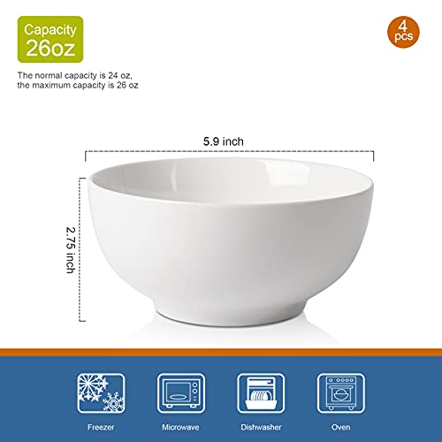 Cibeat Set di 4 ciotole per cereali in ceramica, 6...