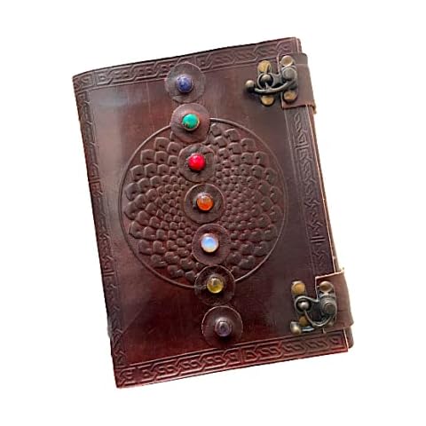 Montexoo Leather Chakra Stone Journal Diary Book Shadows Sketchbook Notebook Cover