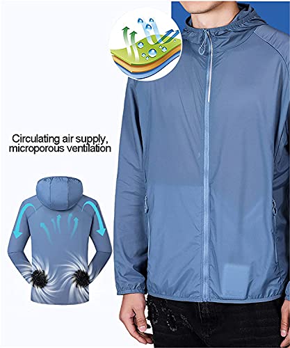 Air-Conditioning Clothing, Sun Protection Clothing, Outdoor Recreational Sports Fishing Overalls, Comfortable Breathable, for Driver Postmen,Blue,XXL3