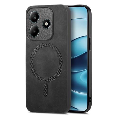 XIEYMYAS Compatible with Xiaomi Redmi Note 14 4G Leather Case Magsafe, Magnetic Soft PU Vintage Leather Phone Case for Men & Women, Anti-Scratch, Slim Designer Cover for Xiaomi Redmi Note 14 4G (E)