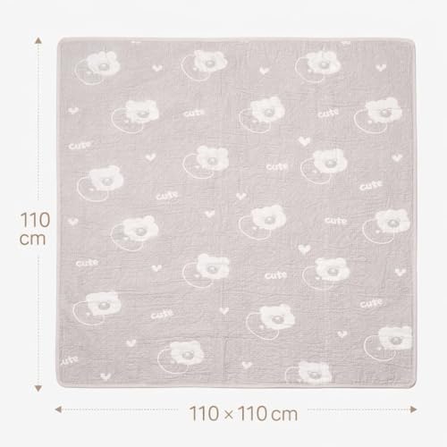 Image of 100% Cotton 6-Layer Muslin Baby Blanket | Super Soft, Breathable & All Seasons Multipurpose Blanket for Babies (Teddy - Grey)