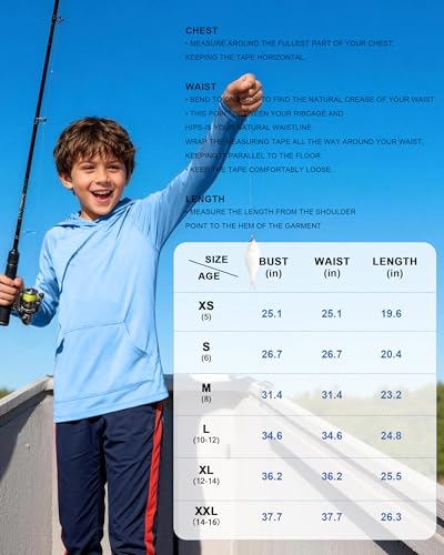 Image of Boys Rash Guard Hoodie UPF 50+ Long Sleeve Sun Protection Swim Shirt