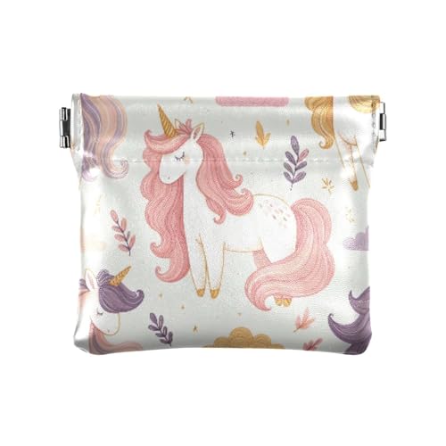 Cute Horse Coin Purse Leather Pouch Change Purse, Squeeze Coin Pouch for Cards, Keys & Lipsticks, Unisex