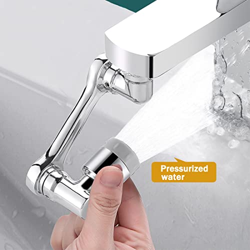 Umogy Faucet Extender, Large Angle Rotating Splash Faucet Aerator, Universal 1080 Swivel Robotic Arm Swivel Extension Faucet Aerator, Faucet Extender For Sink With 2 Water Outlet Modes (2Pcs) #TOP5