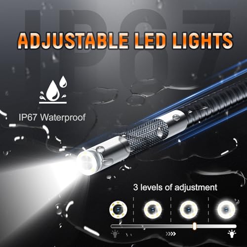 Hiacinto 360° Elektrisch Drehbar Endoskopkamera, 6mm Ultradünn Endoskopkamera Beweglicher Kopf,...