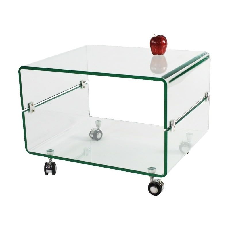 grupo SDM Mesa Victoria, Cristal Curvado, Ruedas, 60X40 cms