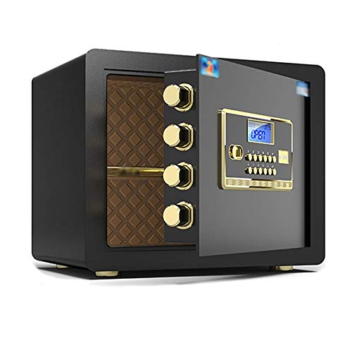Ma DONG Safety cabinet, wall-mounted mini 35cm home button password smart safe box, suitable for: office/home/finance, 3 colors available @ (Color : Wise black)