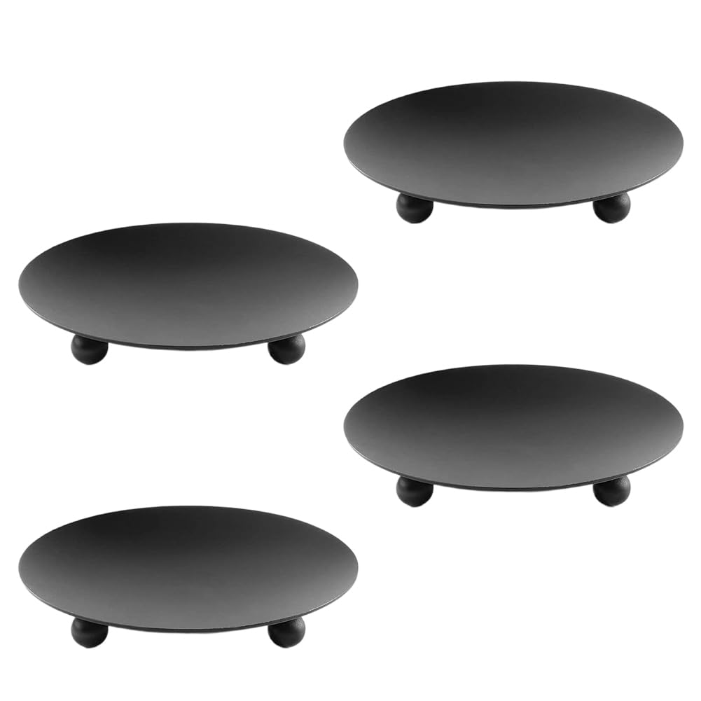 UDSKNV[KSL Metal Candle Plates for Pillar Candles, Decorative Iron Candle Dish Stands, Ideal for Weddings and Home Decor