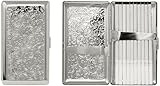Silver Victorian Print (Full Pack 120s) Metal-Plated Cigarette Case & Stash Box
