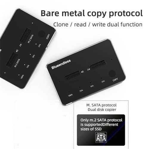 Caja externa USB 3.1 para disco M.2 SATA dual-bay SSD miniatura 7