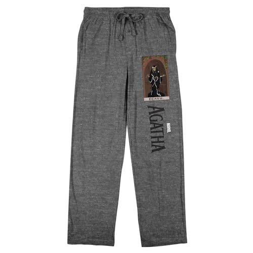 Agatha All Along Death Tarot Card Adult Gray Heather Sleep Pajama Pants