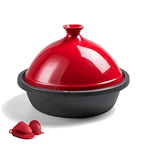 Cocotte induction tajine en fonte et mijoteuse argile rouge