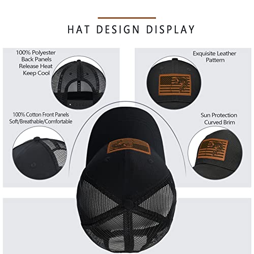 Image of Fishing Hat Fishing Gifts for Men Bass Fish Flag Snapback Trcuker Hats for Men Fishing Gear Accessories Stuff