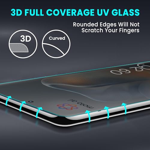 Image of FIRST MART UV Privacy Tempered Glass for Motorola Edge 60 | Anti-Spy 9H Curved Screen Protector, Edge-to-Edge, Case-Friendly | 1 Pack
