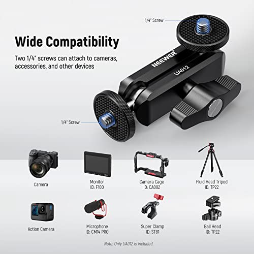 Image of NEEWER Flexible Articulating Magic Arm with Dual Ball Heads, CNC Machined Aluminum Alloy with 1 /4 inch Screws&Holes for Camera Monitor, LED Light, Microphone, Tripod, Compatible with SmallRig Cage, UA012